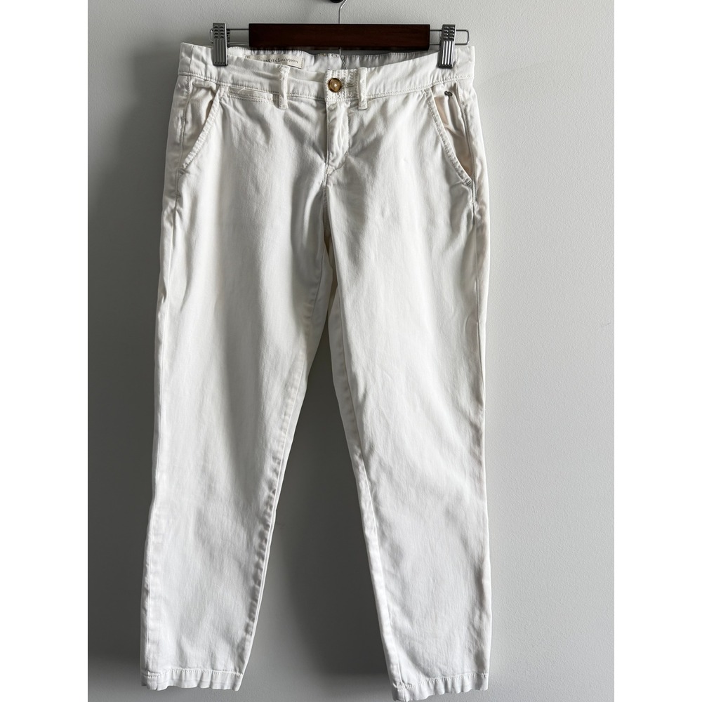 Pilcro and the Letterpress White Chino Pants Slim Tapered Trousers Womens 30x29
